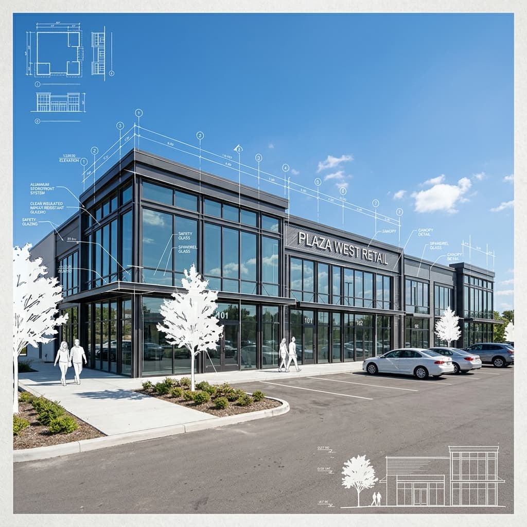 South Florida commercial storefront glazing installation